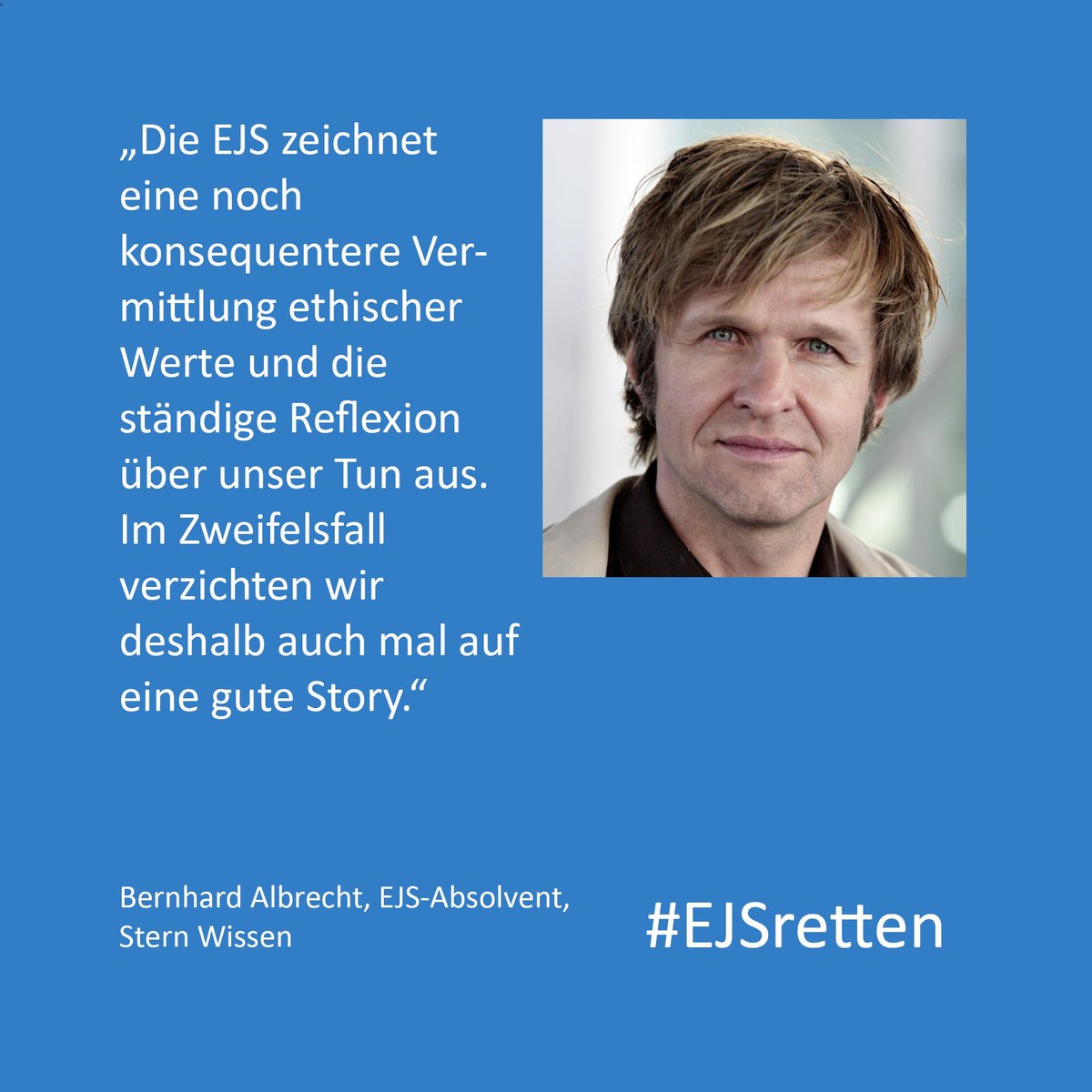 Diese Woche geht es wieder um die Zukunft der <a href="/ejs_berlin/">Evangelische Journalistenschule</a> Journalistenschule. Die <a href="/EKD/">Evangelische Kirche</a> will sie wegsparen. Was ein gravierender Fehler wäre: #ejs_retten ! <a href="/landesbischof/">H. Bedford-Strohm</a> <a href="/VELKD_Presse/">VELKD</a> <a href="/EKDjugend/">EKD Jugendsynodale</a> <a href="/NEUMEdIER/">Lutz Neumeier</a>