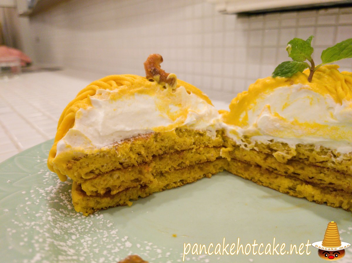 パンケーキマン 年angie アンジー のモンブランパンケーキは 栗マロンかぼちゃ クリーム T Co Zcqm6orkbr 生地も全粒粉 かぼちゃ練り込みなスペシャルバージョン コク甘味のカボチャを堪能あれ 期間限定 年11月末まで 予定