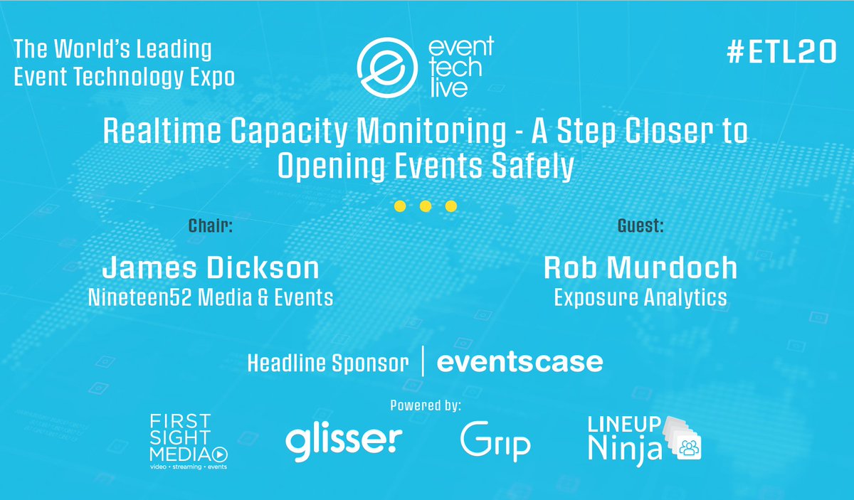 Paul_Allott's tweet photo. Join the session at #ETL20

Rob Murdoch @RobMurdoch1 &amp; James Dickson  @jamesdicksonqpr 

🗓️ Monday 2nd Nov 2020
🔍 The Live Stage
⏱12:15 - 12:45 (Europe/London)

Register now: https://t.co/aBeO2CsdSI

or
Add to schedule! https://t.co/PcBilT23ou

#eventtech #eventprofs https://t.co/Kd0TUuQxzd