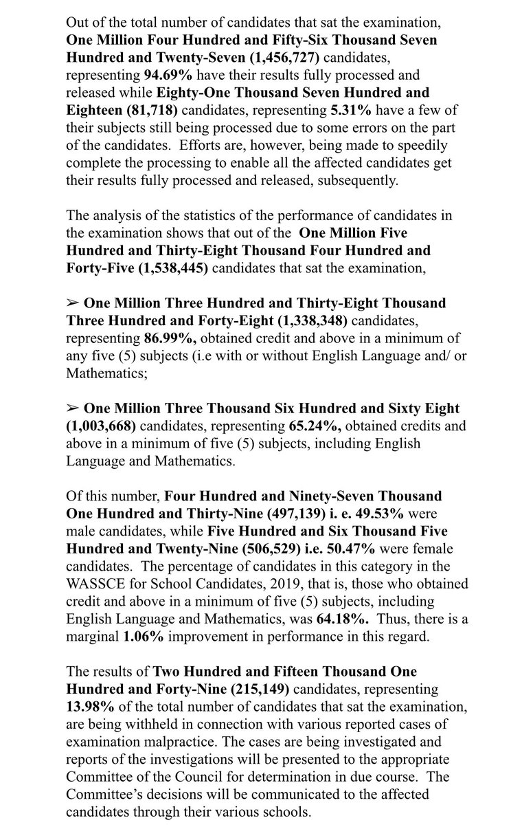 waecnigeria's tweet image. The address by the @waecnigeria Head of National Office, Patrick Areghan, to announce release of results of WASSCE SC, 2020 today at the WAEC National Office, Lagos.