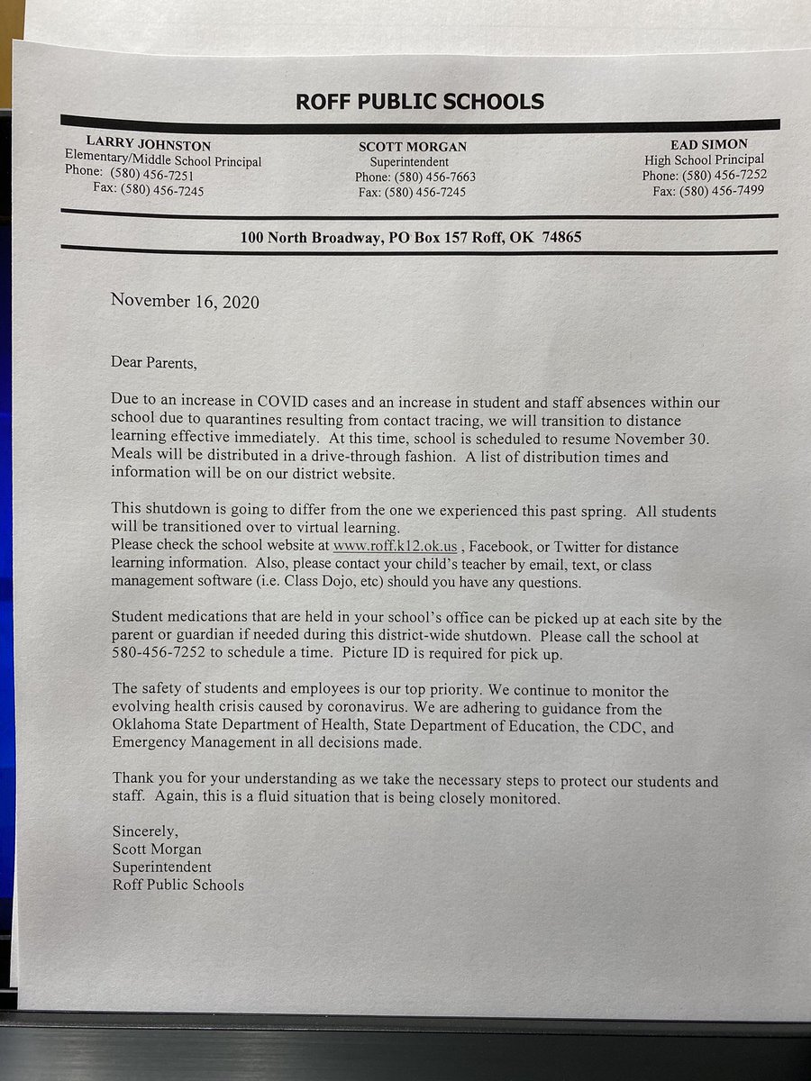 November 16 School update