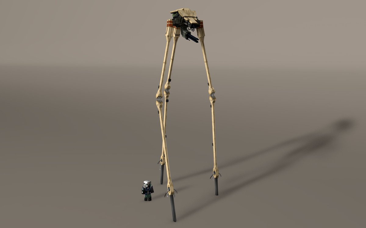 As the anniversary of #HalfLife2  was on my usual posting day, I wanted to do something from the game, and I sure did something.

Here's a Strider, with a metrocop at its side (skin available on my PlanetMinecraft page).

#Minecraft #Blockbench #3D #3DModel #Pixelart #halflife