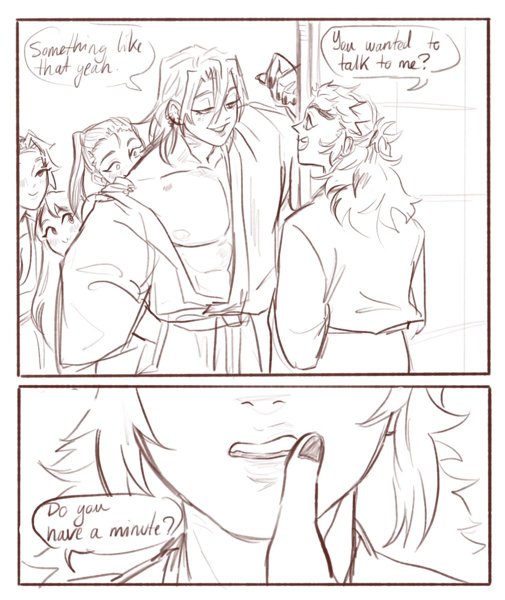 Just the first page of a little kinky comic I am working on for patreon.
It's going to be around 10 pages and I am already sleep deprived thinking about the coloring XD but it's going to be worth it 