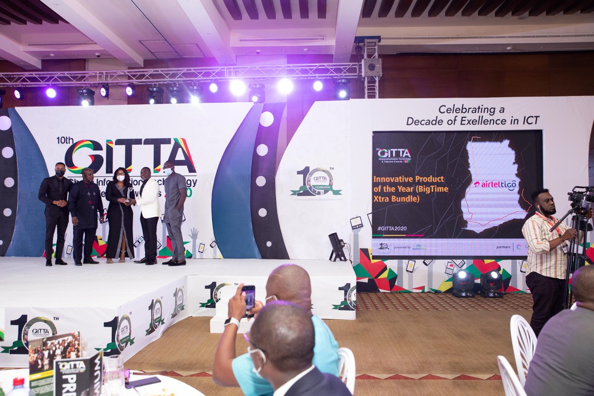 theatghana's tweet photo. Our #BigTimeData Xtra Bundleswins innovative product of the year at the just ended 10th Ghana Information Technology and Telecom Awards (GITTA).

#TimeForXtra #LifeIsSimple https://t.co/WhgWWeg6Yx
