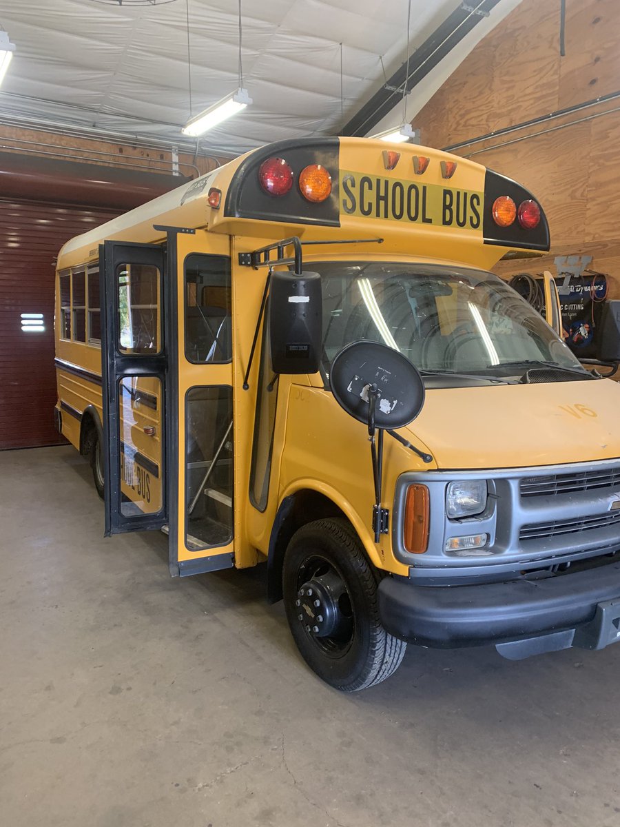 jwgiesen's tweet photo. School Yard Dogs bus project is making progress.  This project is to help our Special Ed program to be able to supply employment options to those students after graduation Look for School Yard Dogs around the Wimberley community soon! #whstexanpride https://t.co/BNnCwq5bob