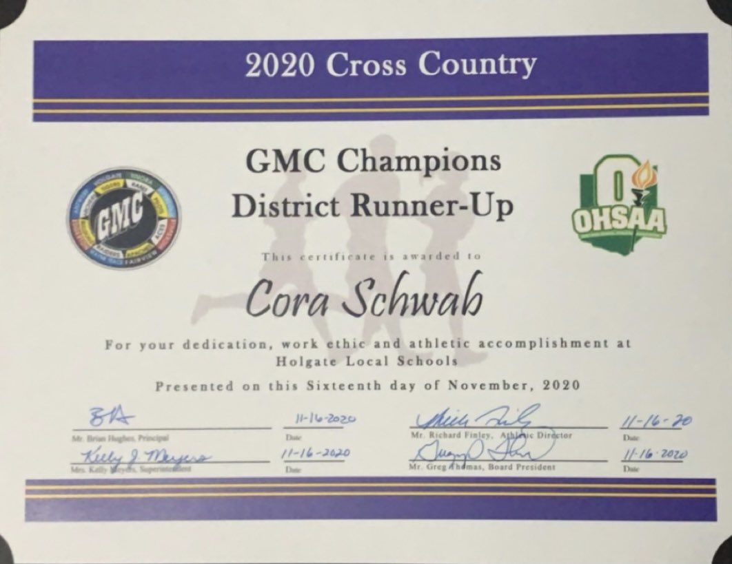 coraschwab28's tweet photo. ..and that’s the end. Thank you to all of my teammates &amp; coaches for making my first/last year of cross country an unforgettable one. As always...go tigers! 🐯💜💛 https://t.co/VElND4WKEW