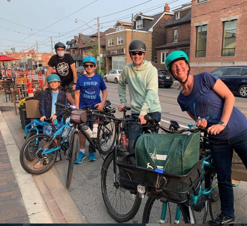 We now do all of our in-city travel by bicycle. We have connected with other cyclists in Toronto through  @BikeTO,  @theBikeBrigade, and  @CycleTO. We have explored areas of our city that we never might have seen otherwise! And we’re healthier, wealthier, and happier out of our car.