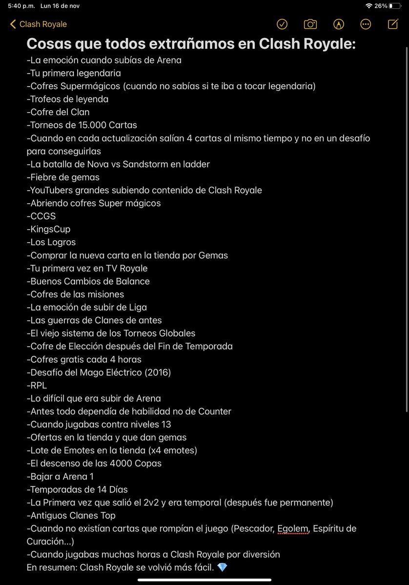 Cosas que todos extrañamos en Clash Royale. ❤️