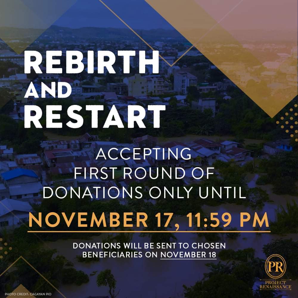SJKRYPH's tweet photo. Our first round of donations would be until tonight, Nov. 17,2020, 11:59 PM
You can contact us or your fan club for more information.
For cash donations, kindly fill out this form: https://t.co/YMbRAYTPaV
#RebirthAndRestartPH
#ProjectRenaissance https://t.co/ks058jabAx