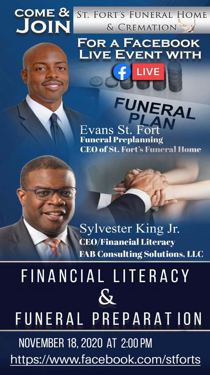 Join me and Sylvester King Jr.( CEO of Fab consulting) as we discuss Financial Literacy and planning for the worst. Live Wed @ 2p. facebook.com/stforts