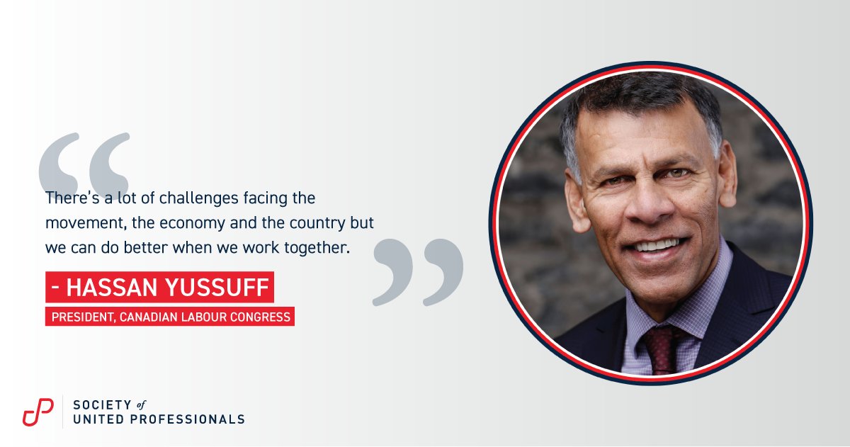 TheSocietySays's tweet photo. This afternoon, @CanadianLabour President, @hassan_yussuff discussed the importance of solidarity across the country as part of the #ForwardTogether campaign. #SUP20 https://t.co/7dKiFhHUXU