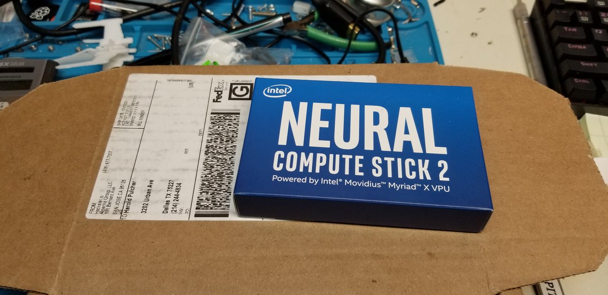 haroldpulcher's tweet photo. Thanks to @Hacksterio and @intel, i have a new toy to play with!!!! #aiFTW https://t.co/ocad0VmwW4