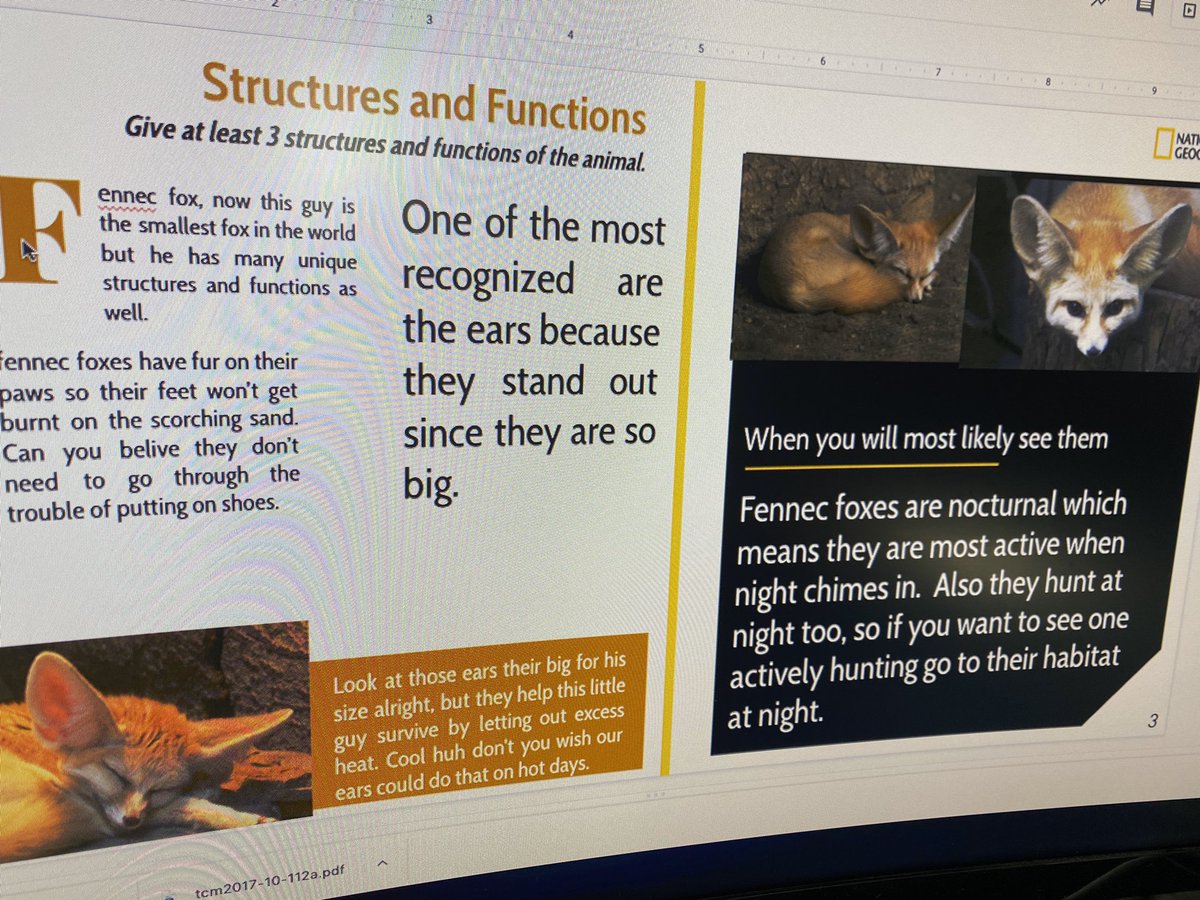 RomoSteamTeam's tweet photo. After learning about animal structures and functions @BRESBulldogs 4th graders researched one animal and created a digital National Geographic article. @Armymom2018 https://t.co/oH6w5WXzXS