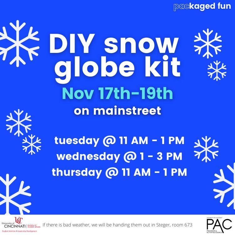 starting TOMORROW come pick up  a free diy snow globe kit on main street ❄️❄️✨