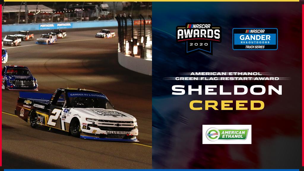 You could always count on <a href="/sheldoncreed/">Sheldon Creed</a> to be quick when the green flag flew!

He takes home the 2020 <a href="/AmericanEthanol/">American Ethanol</a> Green Flag Restart Award!