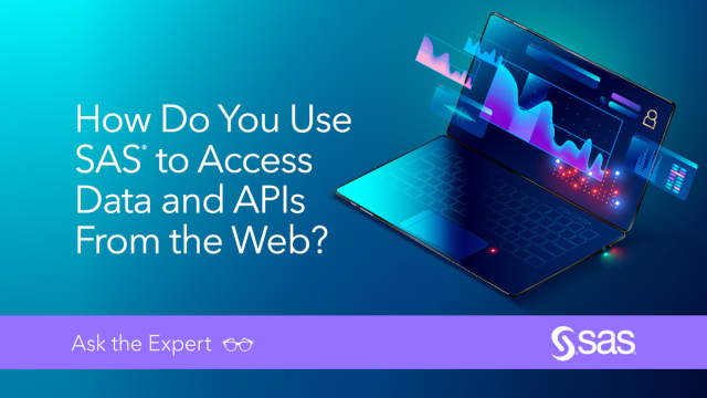 stevens_sas's tweet photo. Get the inside track on analytics from SAS expert Chris Hemedinger. Join us as we show you how to gather data from external APIs and internet sources - all from within your SAS Programs. https://t.co/8Z2apBuBUm https://t.co/jS3sZ5zTRN