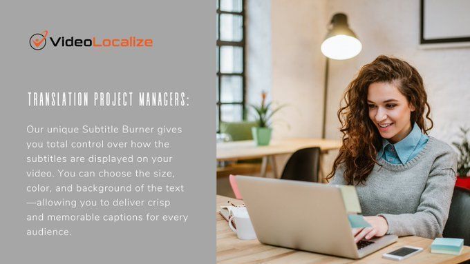 VideoLocalize's tweet photo. Sometimes it's hard to understand the speech in a video. Let our Subtitle Burner solve that problem! Try it, it's free for videos under 4 min long! β https://t.co/wcHLT3wleM
#subtitling #translationprojectmanager #localization https://t.co/hWlVafGUi5