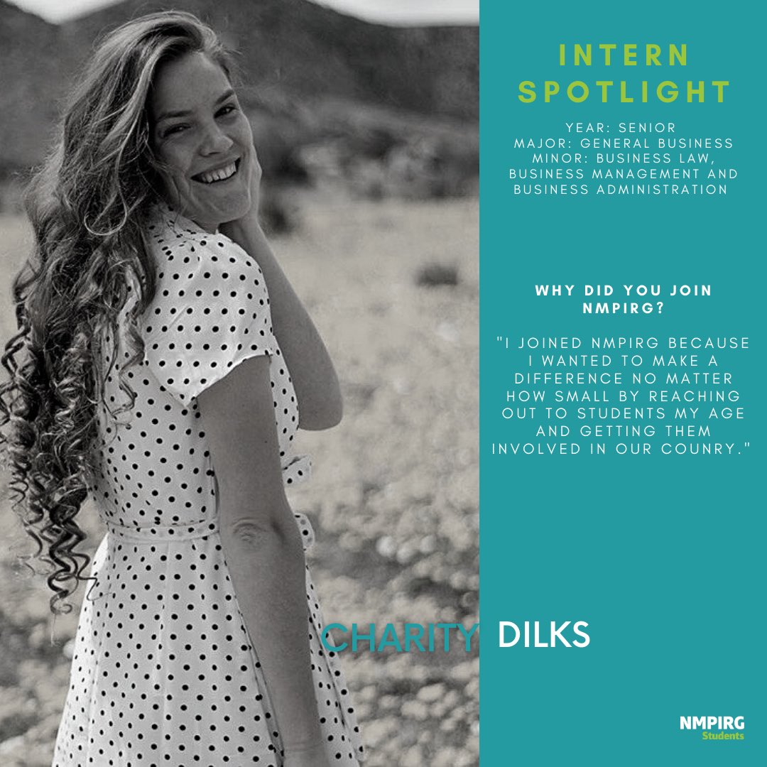 Intern Spotlight! ✨
This is Charity, one of our interns! She attends <a href="/nmsu/">New Mexico State</a> and makes our This Week at NMPIRG posts!