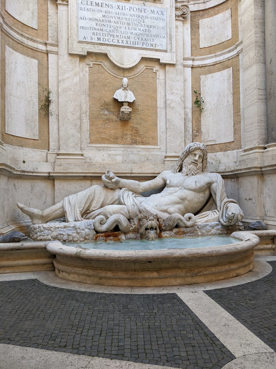 Over more than half a millennium, Pasquino would often express 'his' opinions by means of satirical poems known as 'pasquinades.' Many of these were addressed to his 'friend' & conversant - a huge ancient statue of the God Oceanus known as 'Marforio,' now in  #MuseiCapitolini.