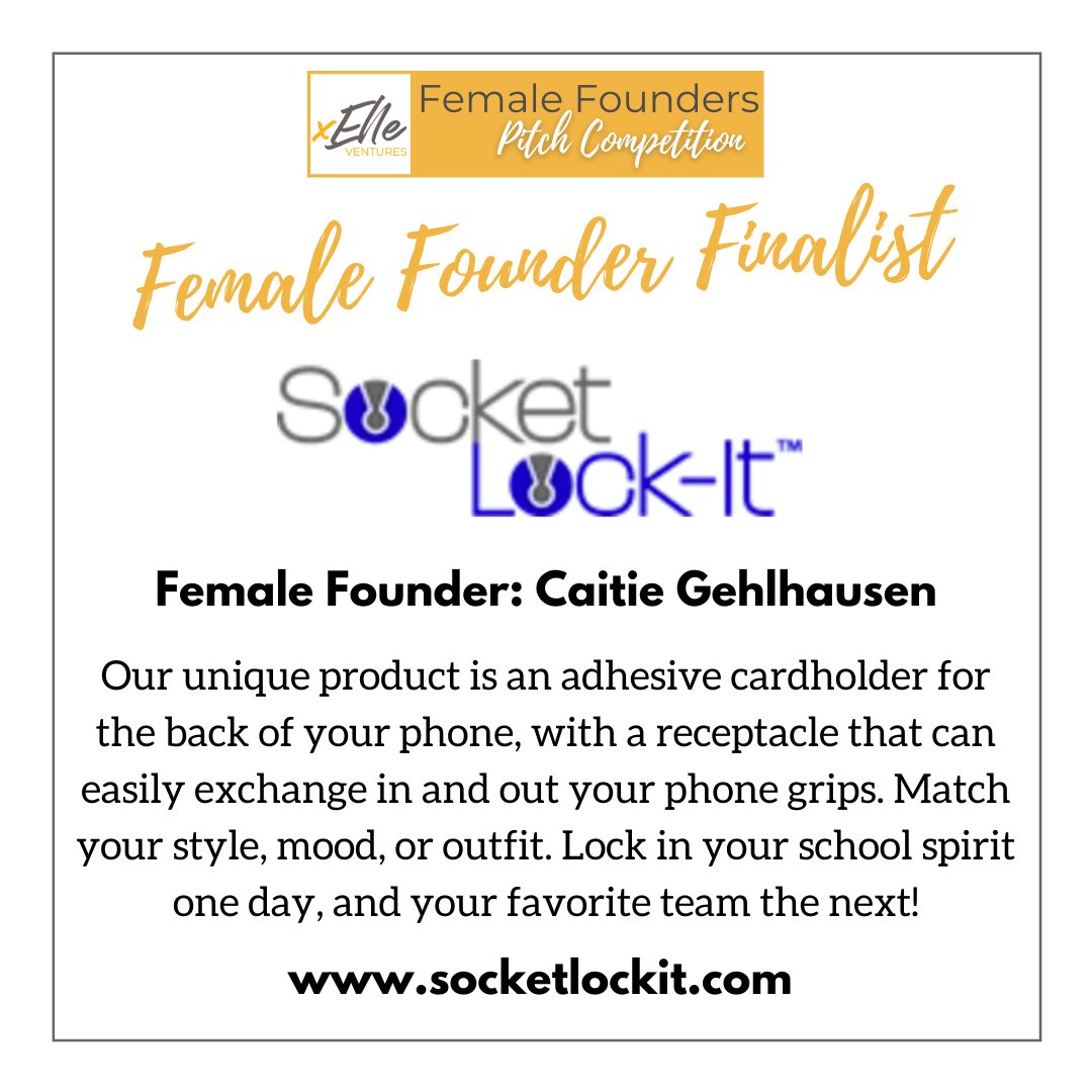 It's PITCH WEEK! If you haven't registered to watch yet, please do so today at bit.ly/xelleventures! Please meet today's #femalefounder; Caitie Gehlhausen of Socket Lock-it! Check out more about Socket Lock-It in the description below! #xellepitch2020 #womenentrepreneurs