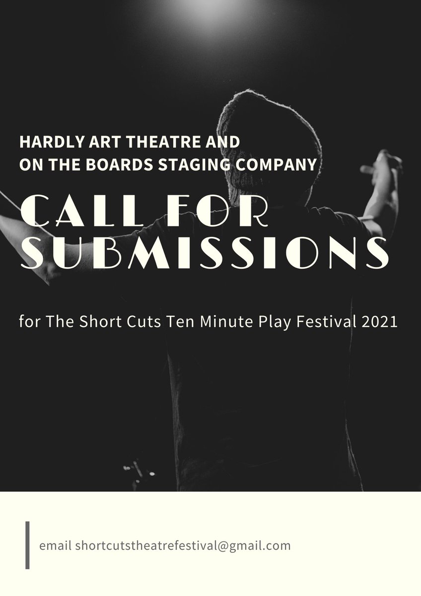 Ontheboardsyxe's tweet photo. We are accepting play and director submissions for our 2021 production of The Short Cuts Festival. Email submissions to shortcutstheatrefestival@gmail.com https://t.co/tM7mwXff2Y