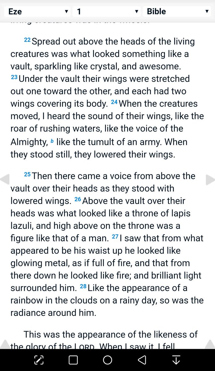 For those of you interested here's the translation in English. In the Bible book of Ezekiel. So it's not enough they had 4 faces they had cow legs too & basically skanked whenever they moved with Rims with eyeballs on them :(. I'd be scared too pal. We can all scream together