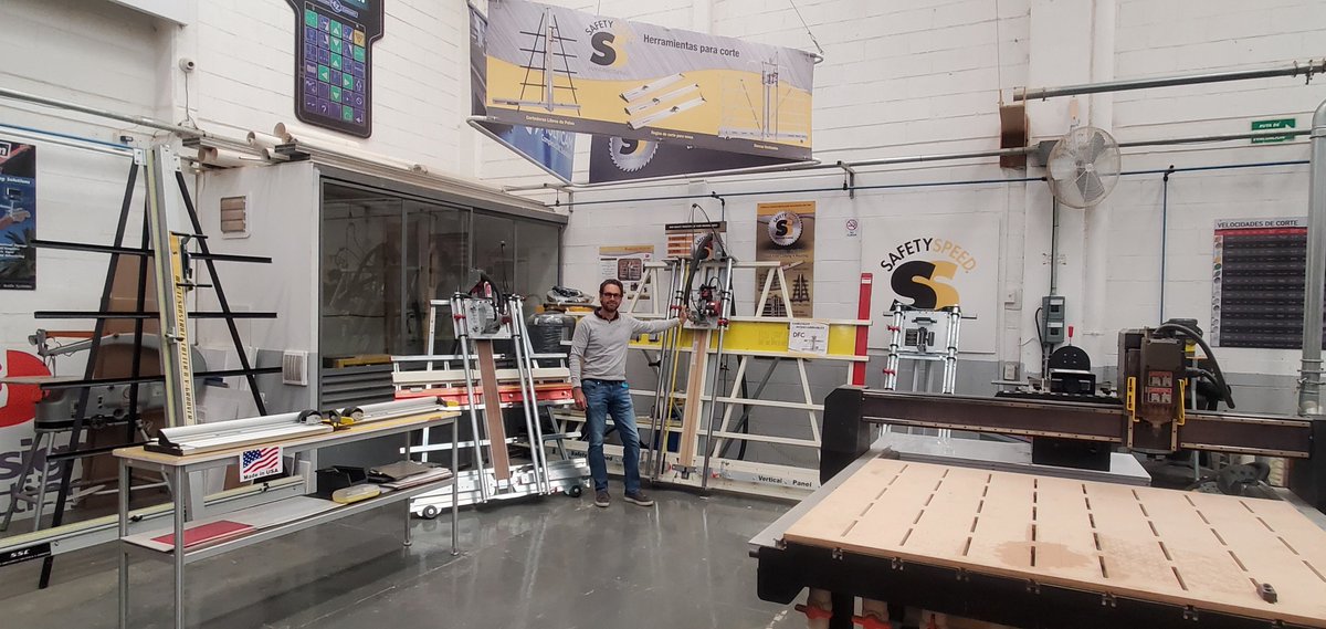 Our worldwide dealer network allows artisans of many trades to make a living with our machines. Here’s a photo that we received from Design &amp; Cutting in Mexico with our machines on full display  #ThinkSafetySpeed #PlasticFabricating #SignMaking #WoodworkingMachinery