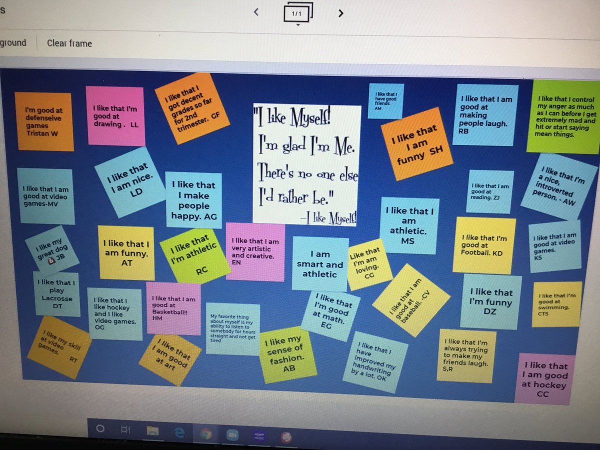 natrop26's tweet photo. Gratitude Challenge : 6Gold students used Jamboard to share  one thing they like about themselves.  @cjhdragons @CarySD26 #D26Learns https://t.co/6M6et7eMXE