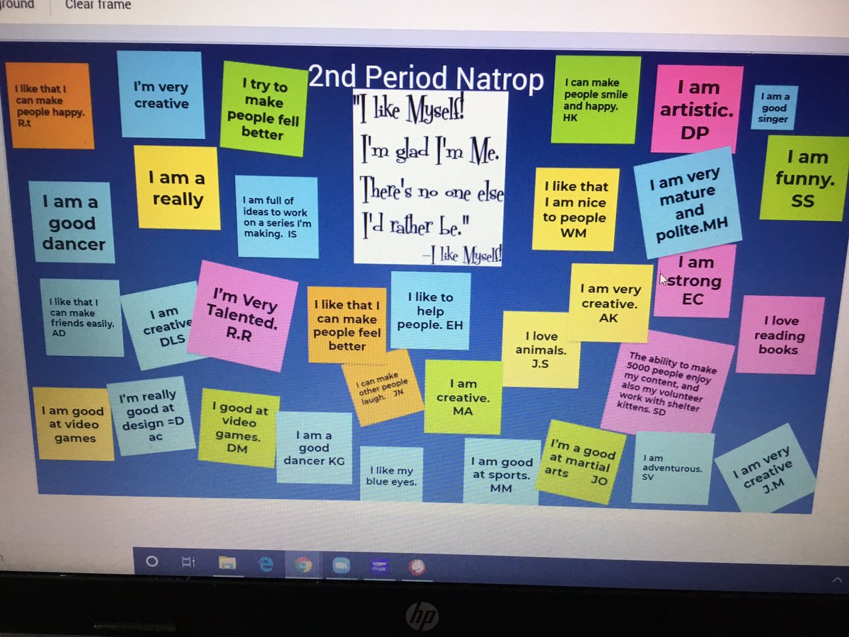 natrop26's tweet photo. Gratitude Challenge : 6Gold students used Jamboard to share  one thing they like about themselves.  @cjhdragons @CarySD26 #D26Learns https://t.co/6M6et7eMXE