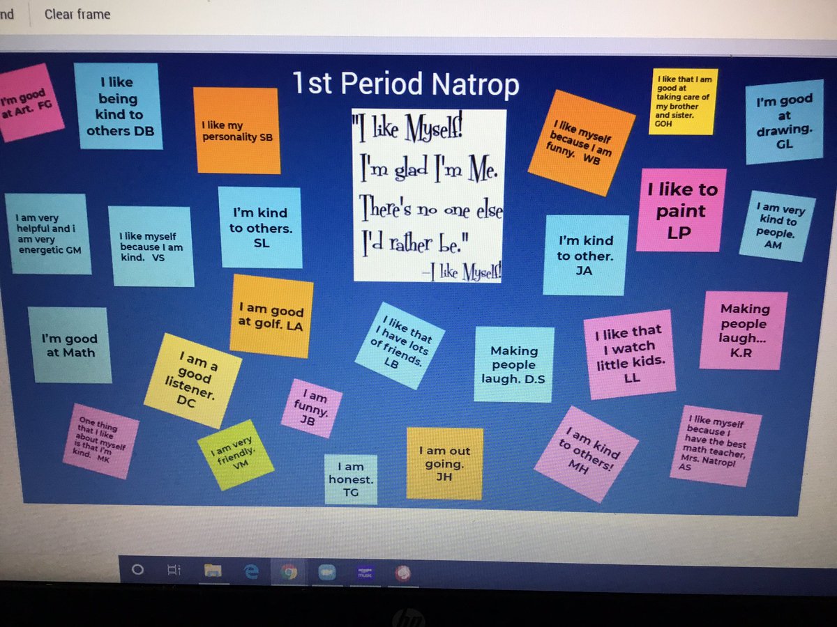 natrop26's tweet photo. Gratitude Challenge : 6Gold students used Jamboard to share  one thing they like about themselves.  @cjhdragons @CarySD26 #D26Learns https://t.co/6M6et7eMXE