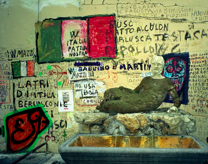 Located on the other end of town by the Piazza di Spagna is another ancient reclining statue - although a bit less elegant. Known fondly as 'babuino' because of its awkward monkey-like appearance, this strange speaking statue once depicted a Satyr (the head is a later addition).