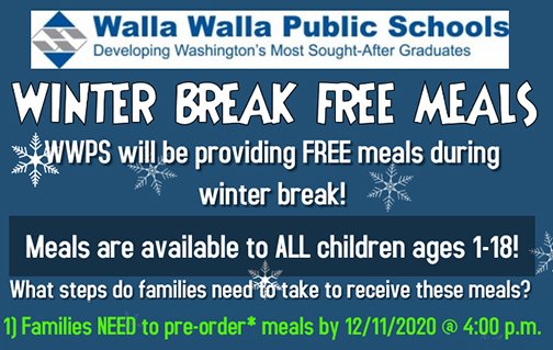 wwschools's tweet photo. WWPS is providing free meals during Winter Break to all children ages 1-18. Each child will receive a meal box with 10 breakfasts &amp; 10 lunches. Click link to pre-order or visit https://t.co/3aFaXdB4Wt.   https://t.co/0m2fMq93F3 #wwpsfreemeals See more: https://t.co/hVmBbE0mFd https://t.co/SLA2TT8AuQ