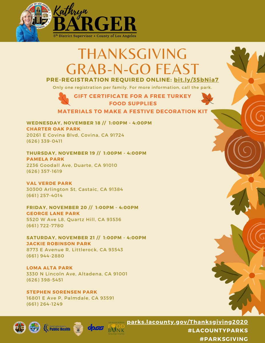 Supervisor Kathryn Barger On Twitter Stop By The One Stop Shop To Help Families Get Into The Thanksgiving Spirit Register In Your Community To Pick Up A Gift Card For A Free Turkey