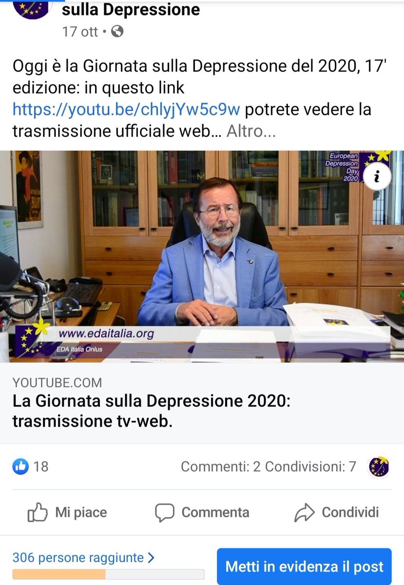 EDAItalia's tweet photo. Trasmissione web TV per la Giornata sulla Depressione 2020. https://t.co/UsXNUZSSID
