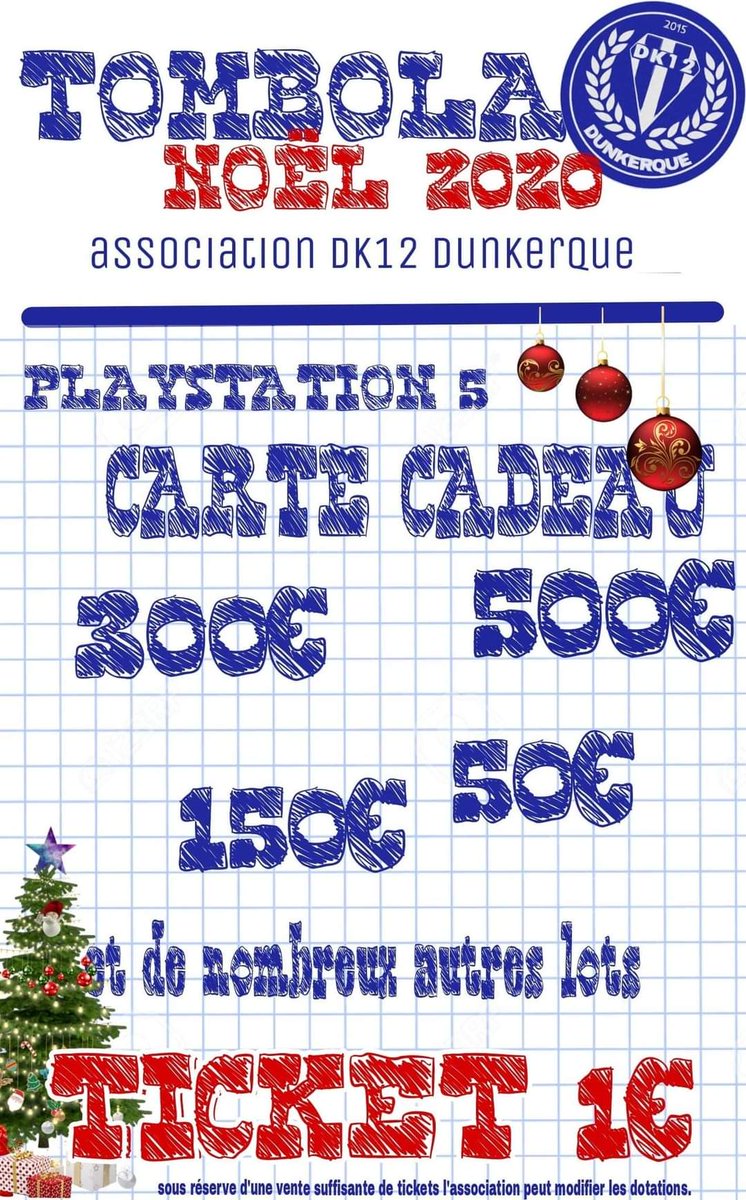 AssoDk12's tweet photo. Gagne ta PlayStation 5 grâce au dk12 dunkerque contact nous en privé pour acheté tes tickets de tombola à 1€ https://t.co/TdOO6LBlAZ