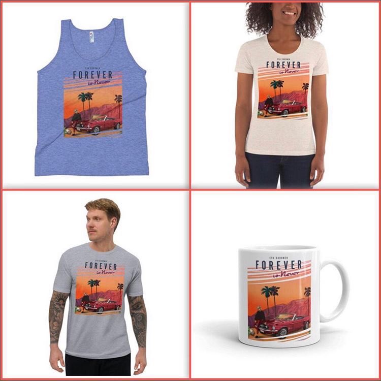 EvaGardner's tweet photo. New merch coming soon!! Woohoo! Artwork by @aureliebonniel 😎 https://t.co/1CB86TUe4p