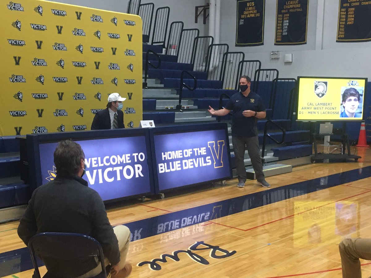 VictorBLDevils's tweet photo. Congratulations @callambert22 for Signing his @NLIinsider Commitment to @ArmyWP_MLax 
@VictorLacrosse 
#NLISigningDay #VCSCultureWins https://t.co/yjkBpYP1lI