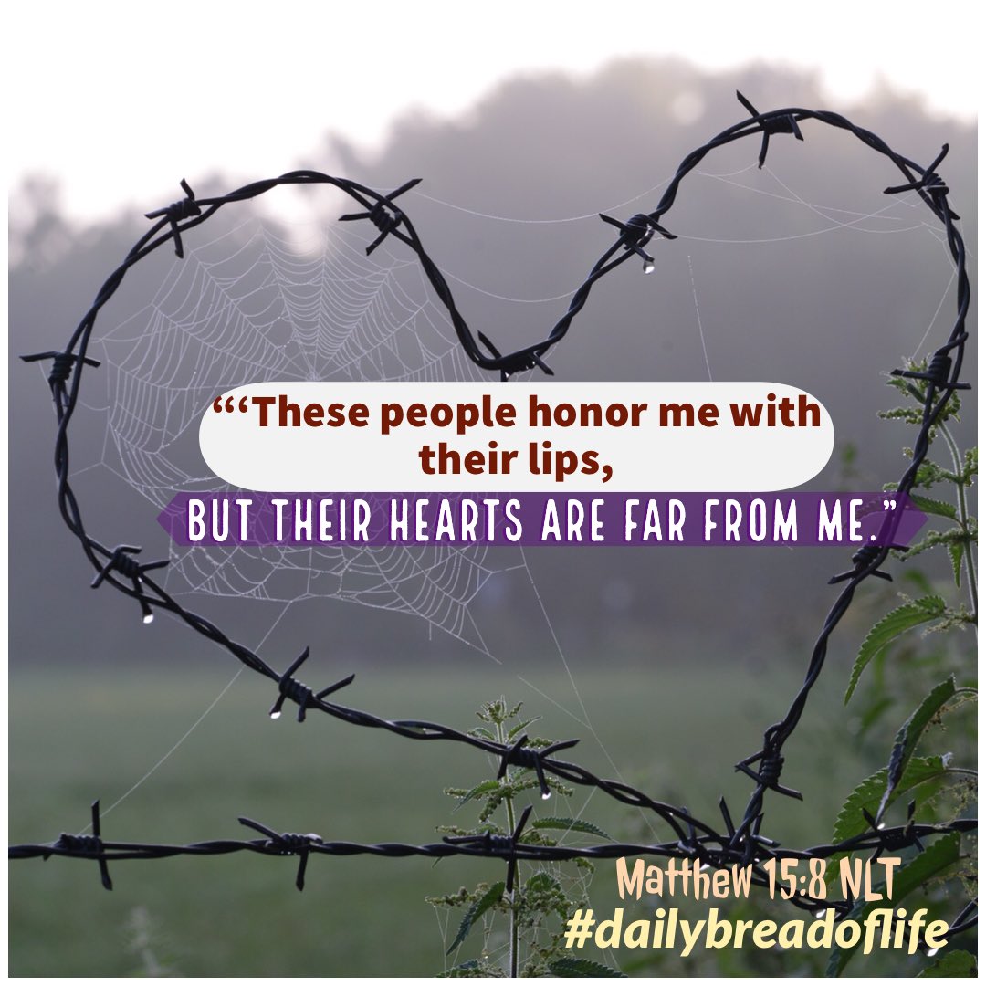 dailybreadvlife's tweet photo. “‘These people honor me with their #lips , but their #hearts are far from me.”
Matthew 15:8 NLT
#dailybreadoflife #foolishmorals #pureheart #saveourhearts #salvation #transformation #heartofworship #truelove #trueworship #worshippers https://t.co/nK2DPcxyix
