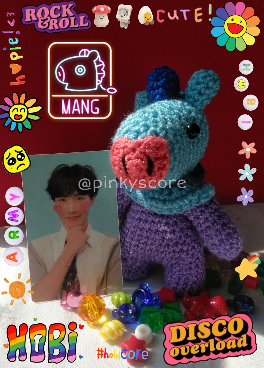 pinkyscore's tweet photo. 🍼'Baby Mang🦄' (100% a mano/12.5cm) + photocard 'Hobi LY Answer☀️' (fanmade)
.
💸$150 + envío (TODA la República)
.
💌ORDENA POR DM💌
.
¡RT!
.
@BTS_twt 💜 https://t.co/h9EKuEVxWz
