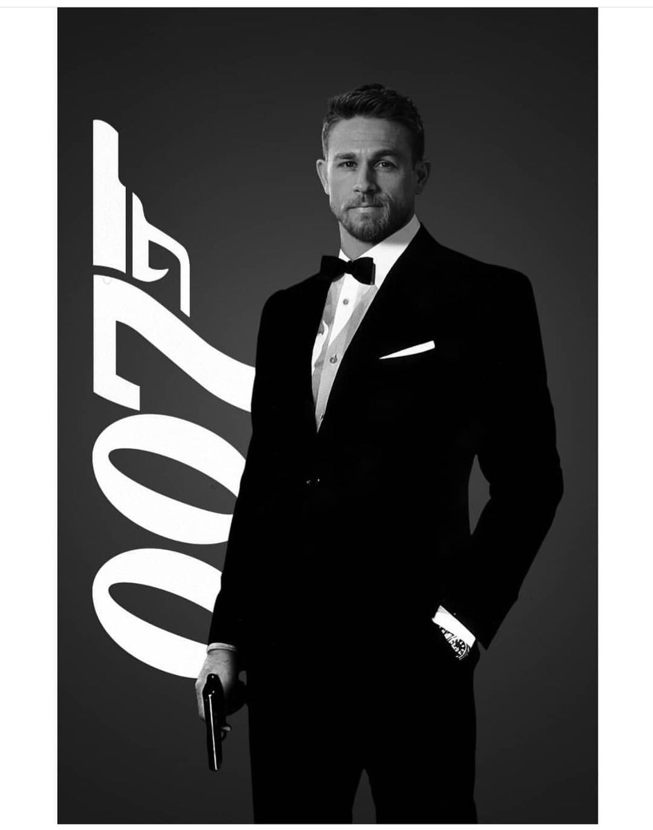 HunnamHedlund's tweet photo. Looks good as Bond..don’t ya think?!?! Photoshop by @Zatt_psd  #charliehunnam #jamesbond https://t.co/bpfWoxUQNE