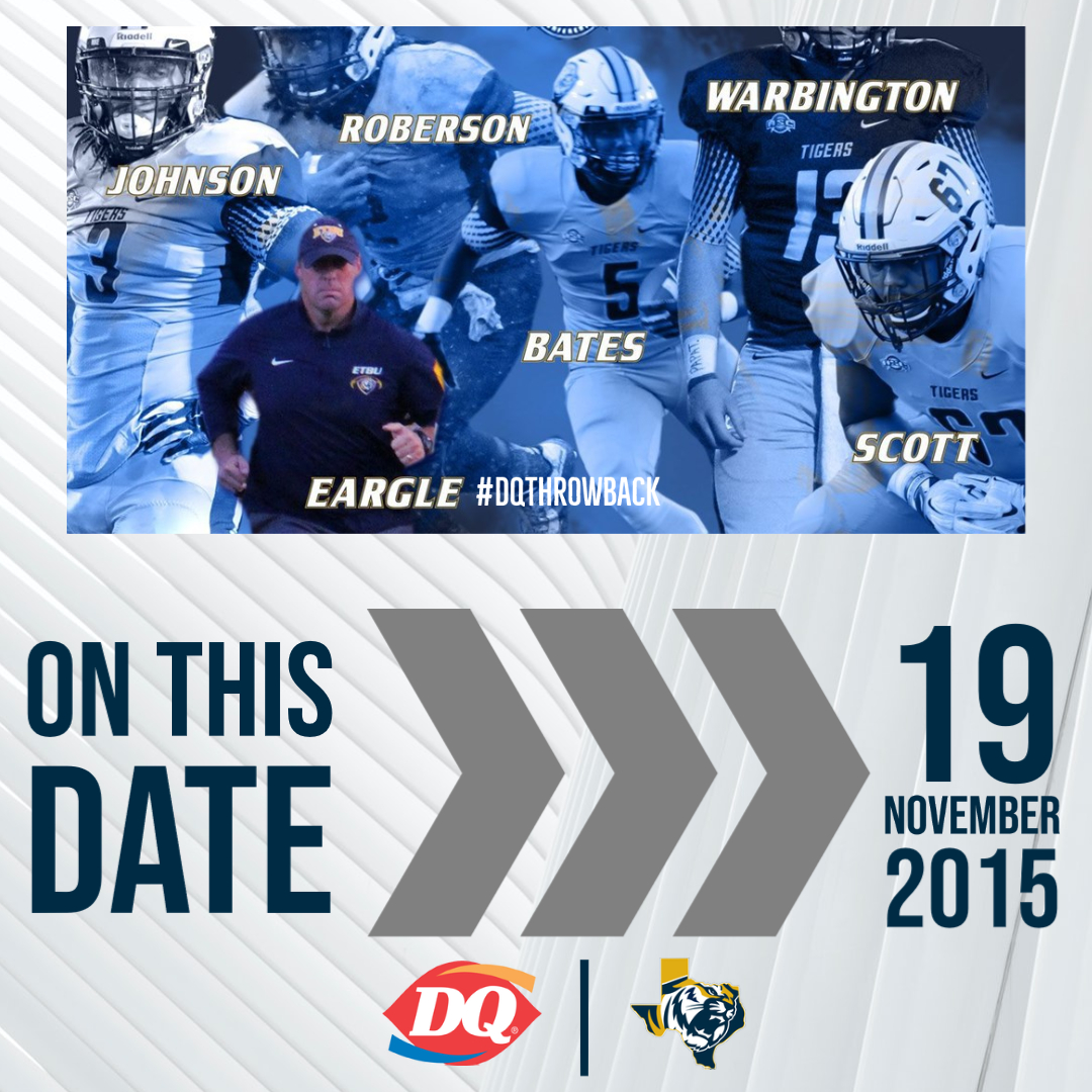 #ICYMI | #OnThisDate 
🗓️| November 19th, 2015
➡️| <a href="/ETBU_Football/">ETBU Football</a> 🏈
🗣️| Eargle Named ASC Coach of Year; 18 Players Earn Honors🐯

⤵️⤵️⤵️⤵️
bit.ly/OTDfootballAWA…

#TigersUnite | #TexasTigers | #ETBU | #DQthrowback
