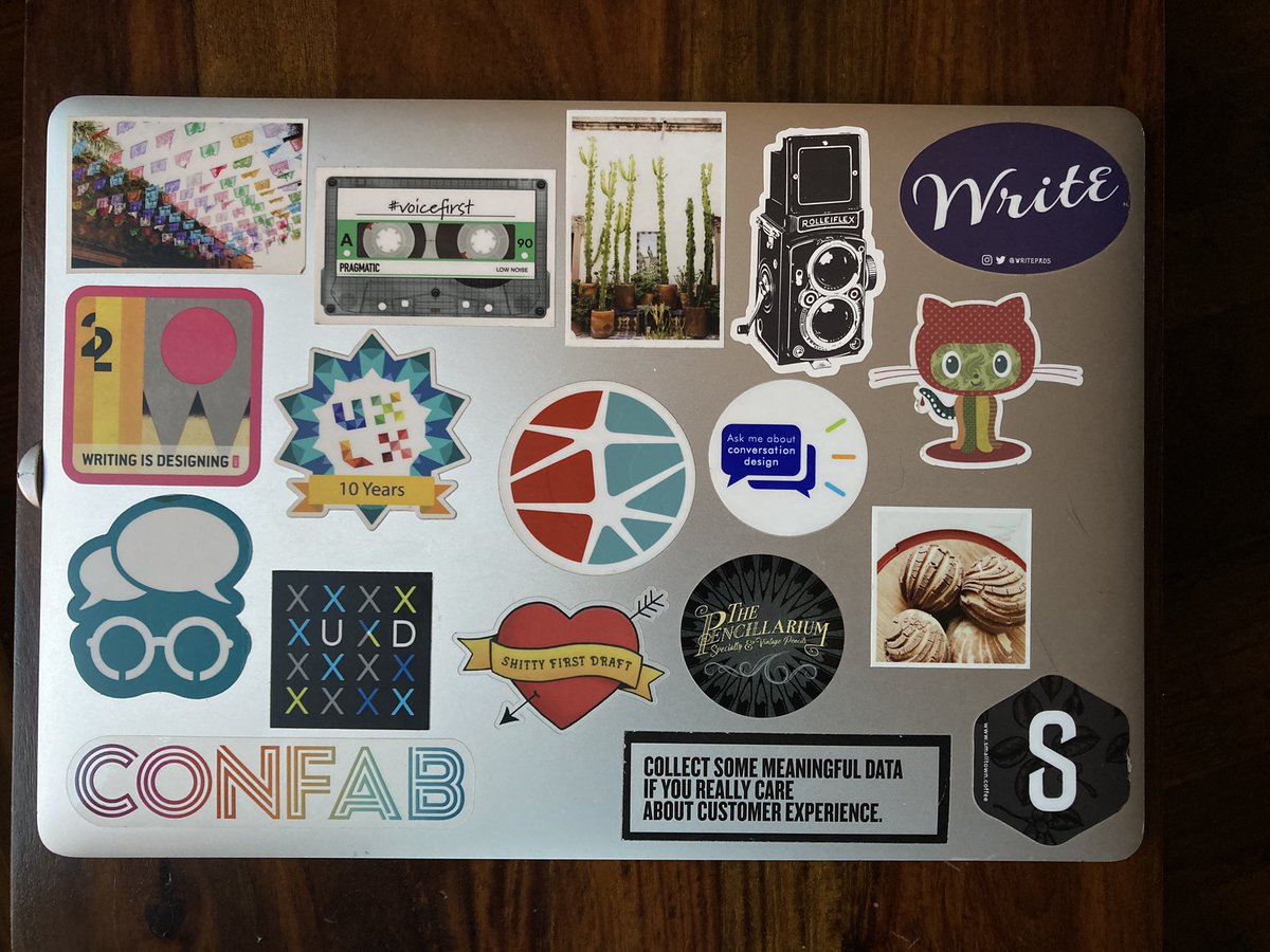 My computer covered with stickers.