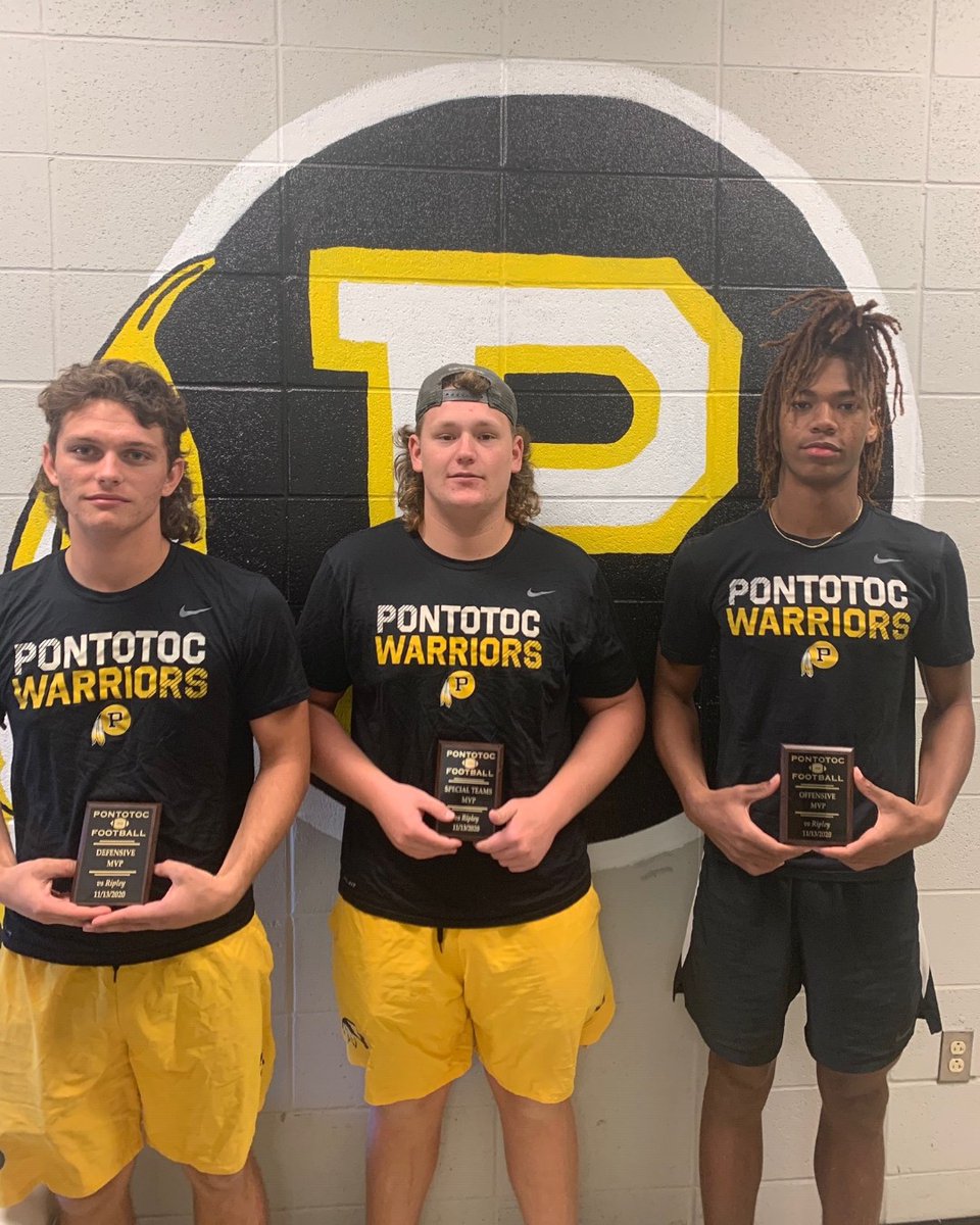 SFAgentConrad's tweet photo. Round 3 here we come! The Warriors knocked off Ripley in the second round thanks to these guys! Presenting your Conrad Adams State Farm players of the week!

Defense - Jonah Mahan
Special Teams - Clayton Byrd
Offense - Kyleal McShan https://t.co/oZrYz2oNxq