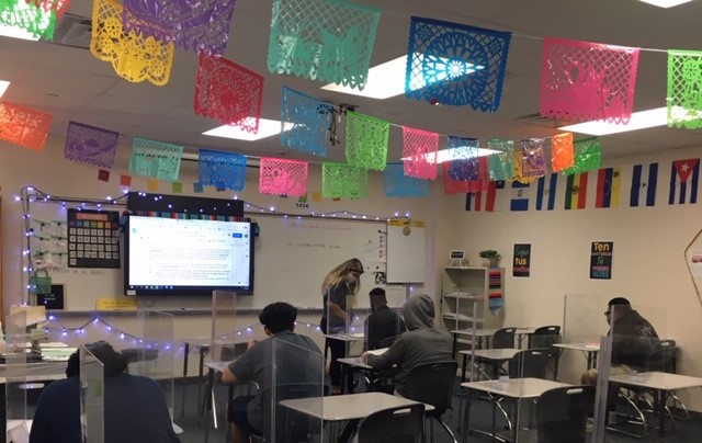 JVHSCIC's tweet photo. Sra. Fernanda does a quick walk of the room to monitor student progress. @jvhsprincipal @JerseyVillageHS #MonitorAndAdjust #FalconsWithAFlightPlan https://t.co/bg3gzH1l1X