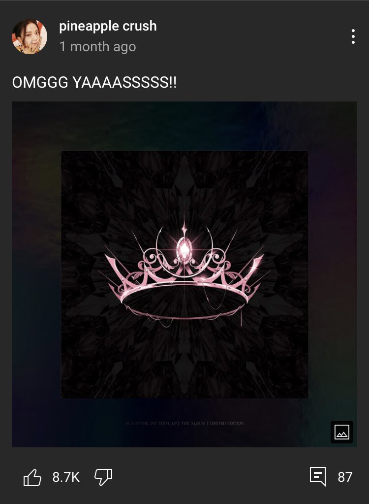 1. This person gives funny and very wholesome Blackpink content out and is great on promoting!Channel: pineapple crush