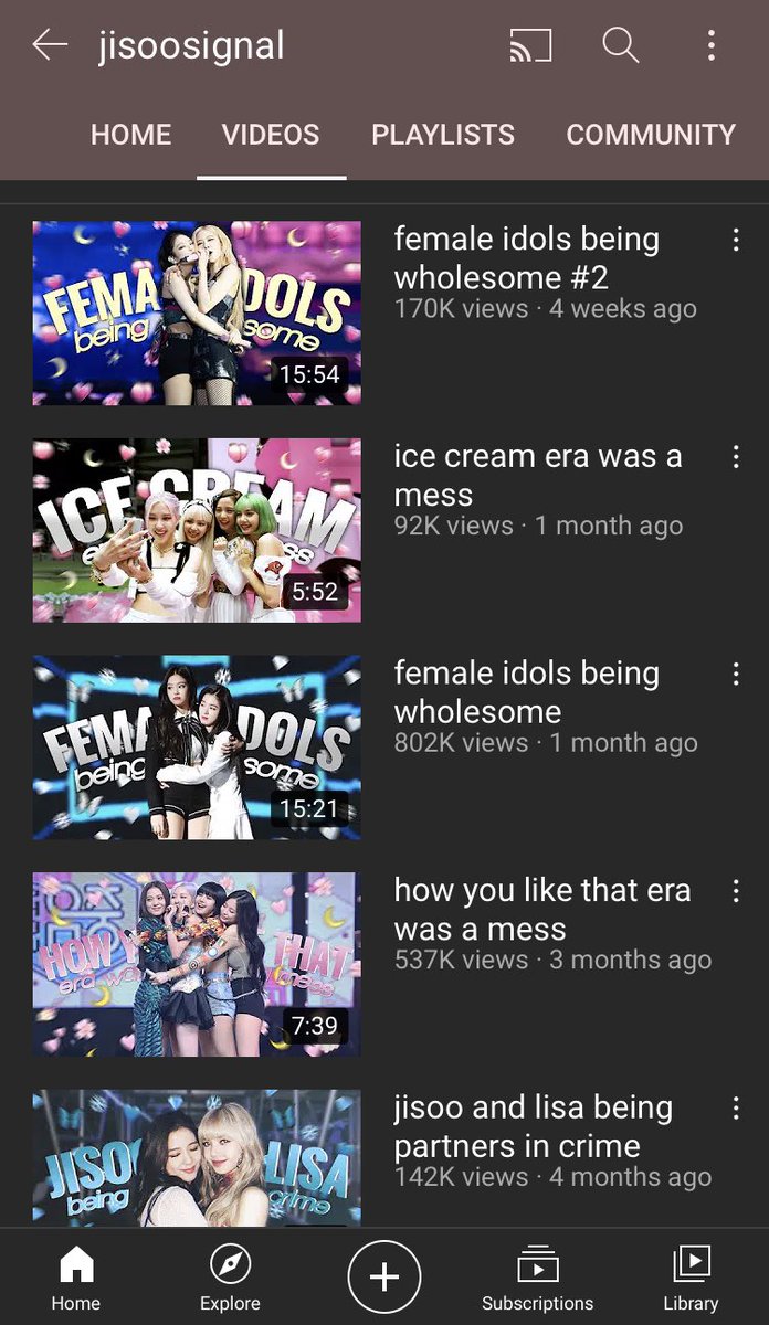 2. This person give positive content on other female idols too, but is it a very good channel and promotes well.Channel: jisoosignal