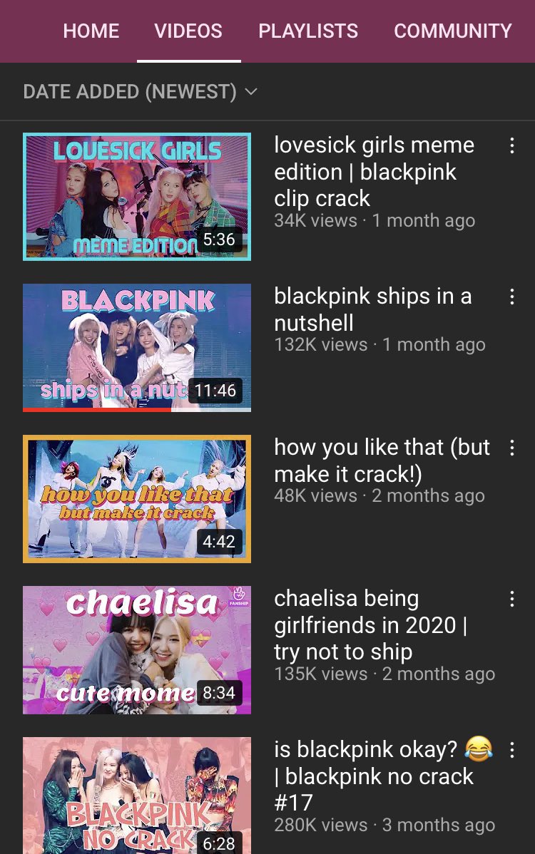 5. This channel gives out HILARIOUS Blackpink content and I’m sure you will love the channel! They are also good on promoting!Channel: crack it up