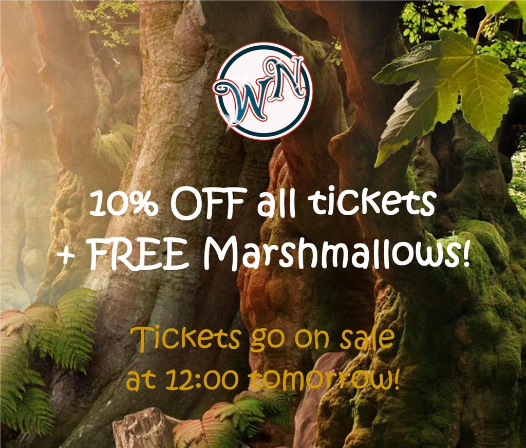 Tickets go on sale at midday tomorrow! Book early to take advantage of 10% OFF tickets and FREE Marshmallow toasting! 😃