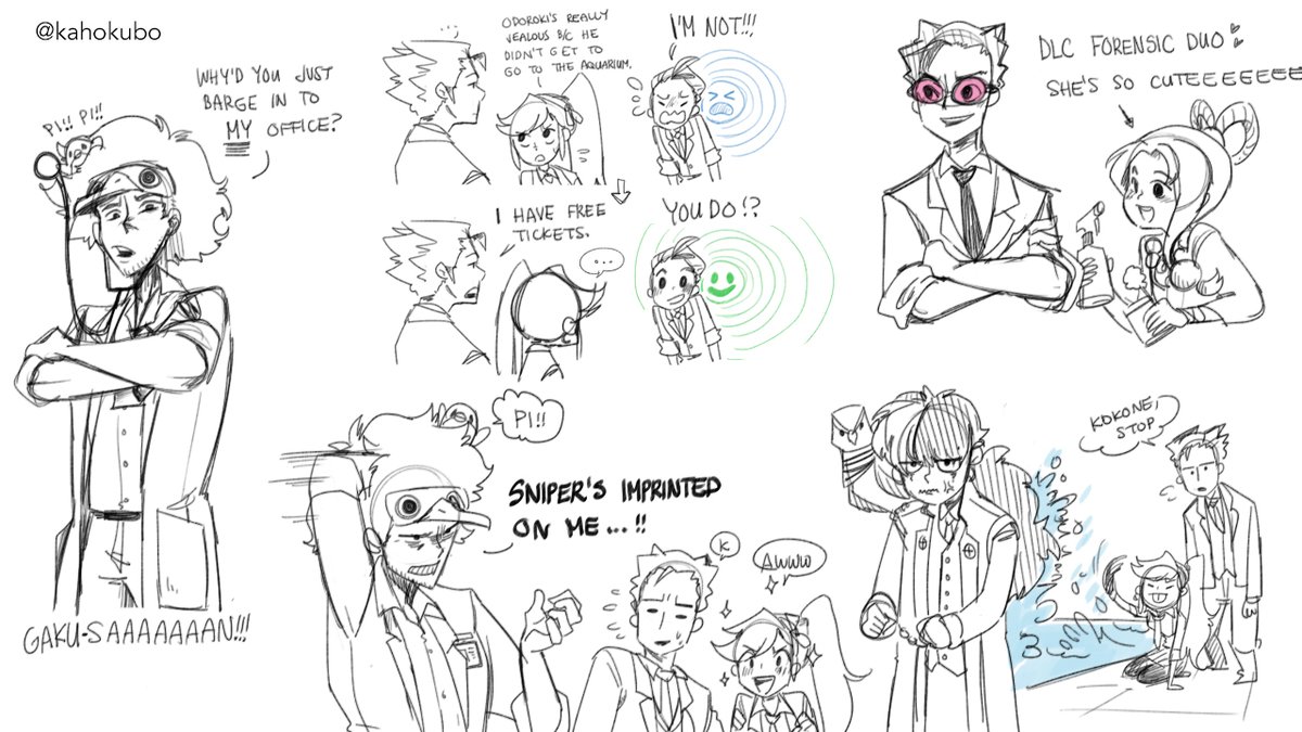 Old AA doodles from like 2 years ago when I did a mad replay dash of all the AA games.
2年ぐらい前の古い逆裁落書き。2年前に前作遊び直した。