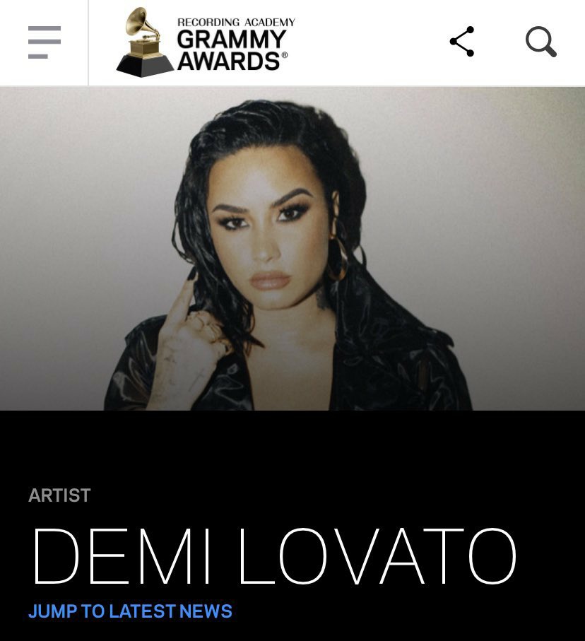 projeto_lovato's tweet photo. A foto de Demi Lovato no site do GRAMMY foi alterada. A última vez que ela foi trocada Demi foi indicada a premiação. https://t.co/NQAF3yqp71